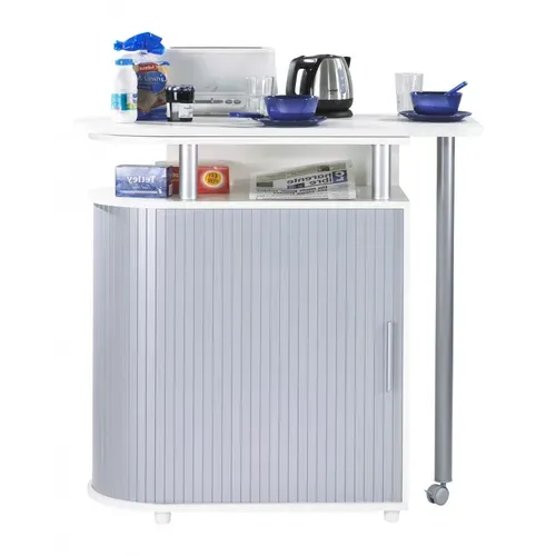 Mange-debout Blanc Et Alu Table Pivotante L 110 H 105.3 P55 Cm