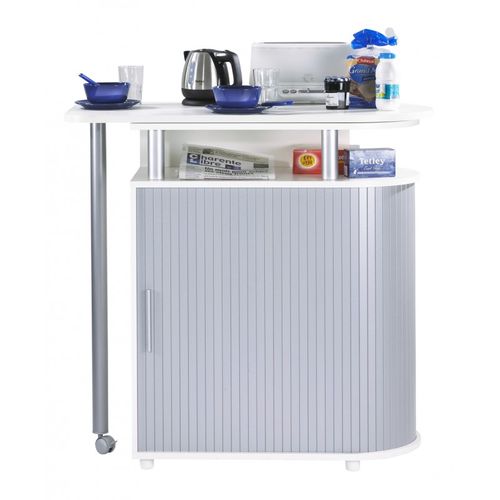 Mange-debout Blanc Et Alu Table Pivotante L 110 H 105.3 P55 Cm