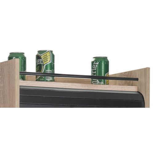 Meuble De Cuisine Chêne Rideau Noir Ou Blanc 4 Niches 54 X 76.6 X 35,4 Cm - Coloris: Noir