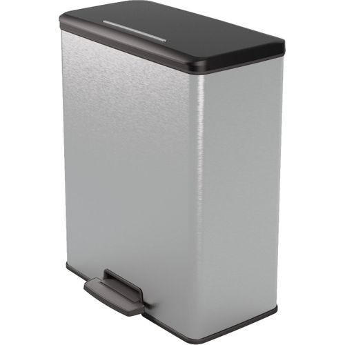 Poubelle duo 26 l + 26 l DECOBIN Gris métalisé vue de profil