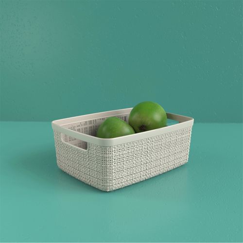 Panier rectangle 5L JUTE Blanc cassé