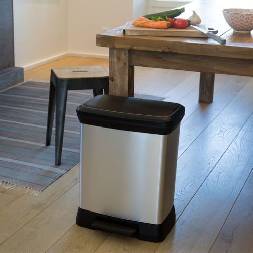 Poubelle à Pédale Deco Rectangulaire 30 L Argenté