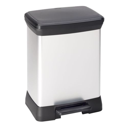 Poubelle à Pédale Deco Rectangulaire 30 L Argenté