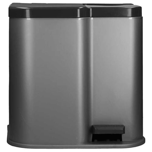 Poubelle Duo À Pédale Deco Seaux Intérieurs 15 L Et 6 L Gris