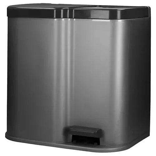 Poubelle Duo À Pédale Deco Seaux Intérieurs 15 L Et 6 L Gris