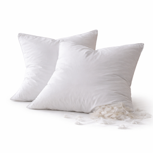 Lot de 2 Oreillers Plumettes Percale De Coton - 60 X 60 - 800grs Moelleux