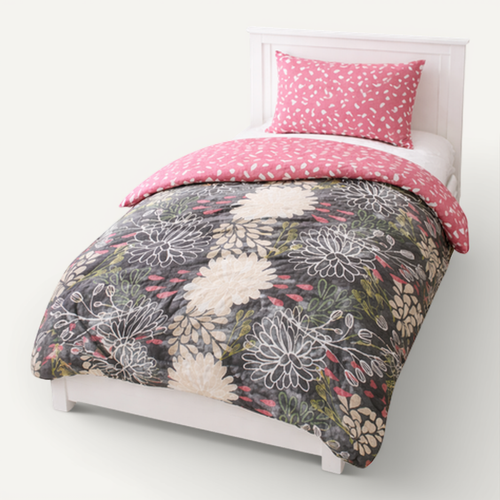 Couette Tempérée Imprimée Pétales / Gouttes - 1 Personne 140 X 200 - Toutes Saisons