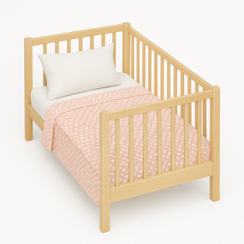 Couette Bébé Légère Imprimée Pois Rose - 80 X 120 - Spécial Été