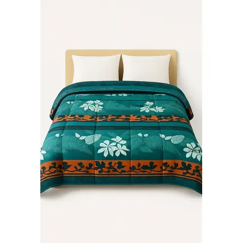 Couette Légère Imprimée Végétal - 1 Ou 2 Personnes 200x200 - Spécial Été