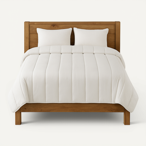Couette D'hiver MORTREUX 200x200 Cm - Blanche Chaude Microfibre - Fabriquée En France