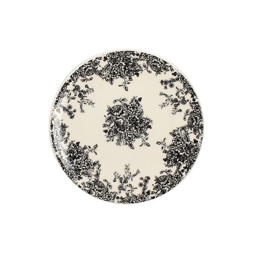 Assiette à dessert Ø 19,5 cm FLORALI Blanche et noire vue de face