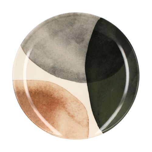 Assiette plate Ø 26 cm GAIA Beige / Gris /Vert vue de face