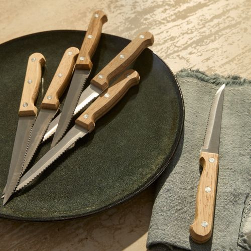 Pack 6 couteaux à steak  Marron clair