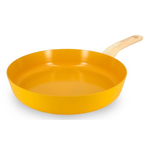 Poêle 28 cm  jaune vue 3/4