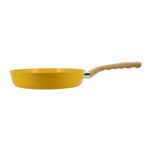Poêle 24 cm jaune vue de profil