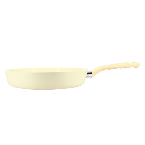 Poêle Ø. 28 cm Crème vue de profil
