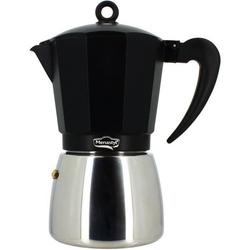 Cafetière Moka 12 Tasses En Aluminium - Compatible Induction, Poignée Isolante