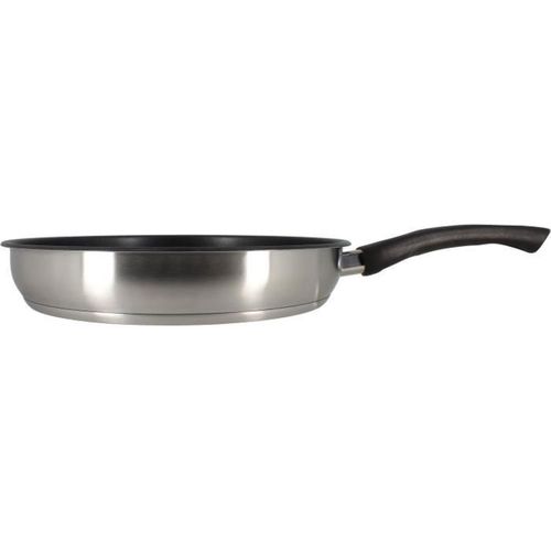 Poêle 24 Cm Acier Inoxydable 430 - Induction, Antiadhésive, Manche Fixe