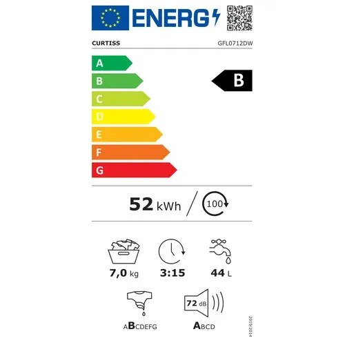 Lave-linge Frontal 7 kg 1200 trs/mn - Gfl0712dw