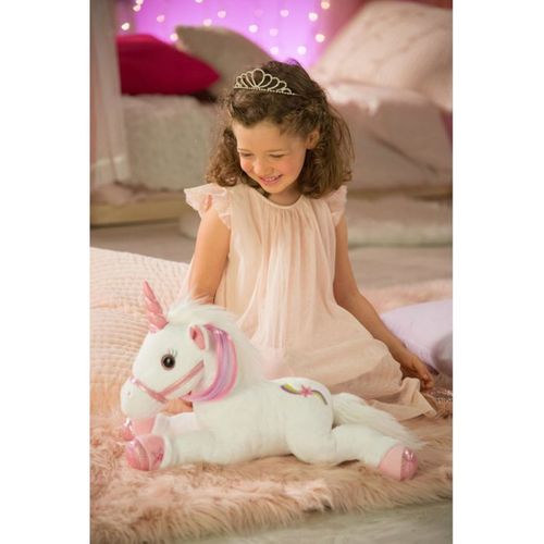 Licorne Interactive Musicale Et Lumineuse 35 Cm - Peluche Douce Brossable