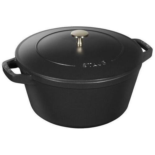 Set Empilable Polyvalent, Fonte, 4-pcs, Rond, Ø 24 Cm, Noir (cocotte / Sauteuse / Poêle / Couvercle)