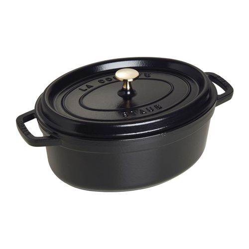 Cocotte En Fonte, Ovale, Noir
