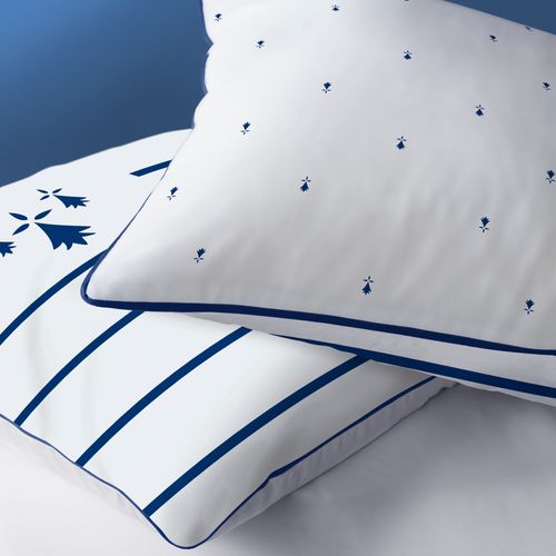 Parure De Lit Imprimée 100% Coton, Bretagne Breizh Blanc 140x200+63x63cm