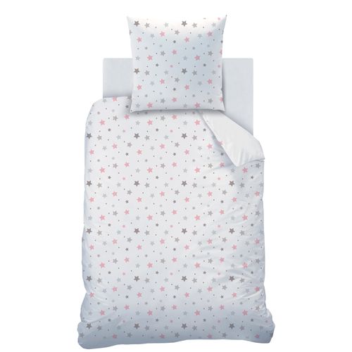 Parure De Lit Imprimée 100% Coton, Sweet Dreams Pink Blanc, Rose 140x200+63x63cm
