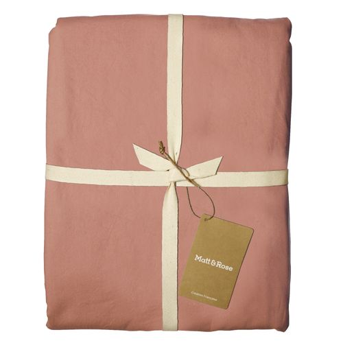 Housse De Couette Unie En Coton, Coton Lavé Nude 240x220cm