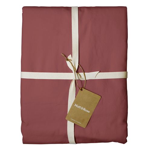 Set De 2 Taies D'oreiller Unies à Volant, Coton Lavé Lie De Vin 50x70cm