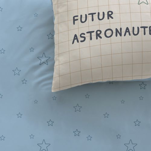 Parure De Lit Imprimée 100% Coton, Galaxy Beige 140x200+63x63cm