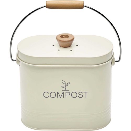Seau à Compost Ovale 3l Beige Avec Filtre 040623