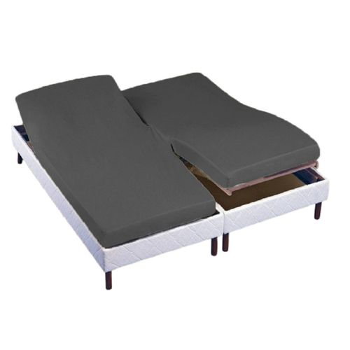 Drap Housse Gris Anthracite 2x70x190 Cm Pour Lit électrique - Forme Chausson, Fabrication Française,