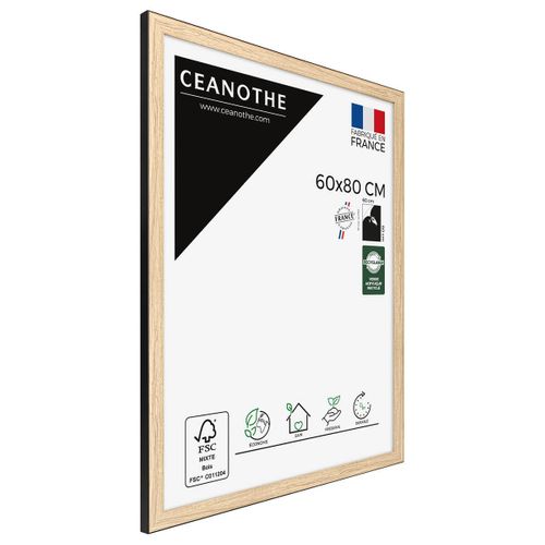 Cadre Photo Newton Bois Noir 60x80 Cm Noir Résine Recyclée