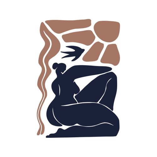 Tableau Sur Toile Silhouette Féminine Abstraite 45x65 Cm