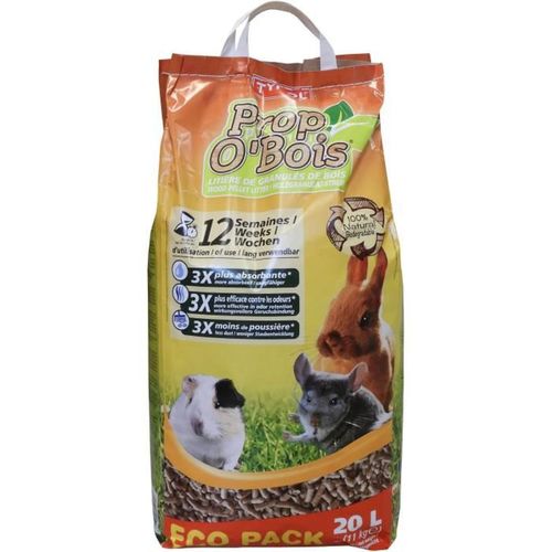 Litière Granulés Bois 20 L Pour Rongeurs Et Lapins Adultes - Ultra-absorbante