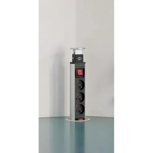 Multiprise Tower Power Encastrable - 3 Prises - Avec 2m De Câble