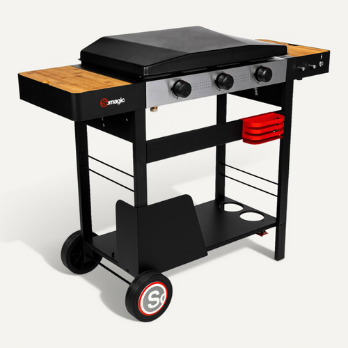 Plancha Au Gaz Avec Chariot Solia 350 3 Brûleurs 6,45kw