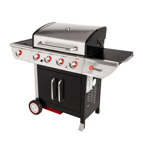 Barbecue Au Gaz Manhattan 450gpi - 4 Brûleurs + Réchaud 14kw