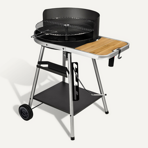 Barbecue À Charbon De Bois Avec Grille Pivotante - 86 X 63,5 X 95 Cm - Acier