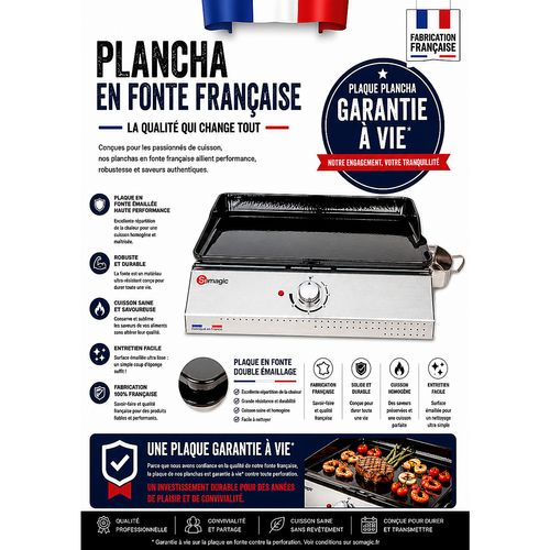 Plancha Électrique 2000w Telia Avec Cuve En Inox 1 Brûleur