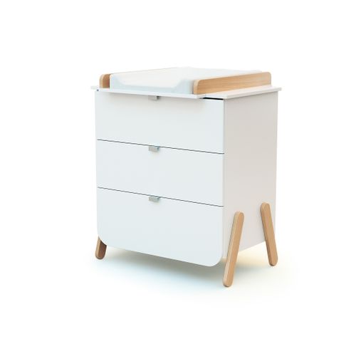 Lit Bébé Évolutif, Commode à Langer Et Armoire Blanc Hêtre Verni