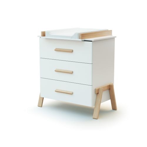 Grand Duo Lit Et Commode à Langer 3 Tiroirs En Bois Canaille