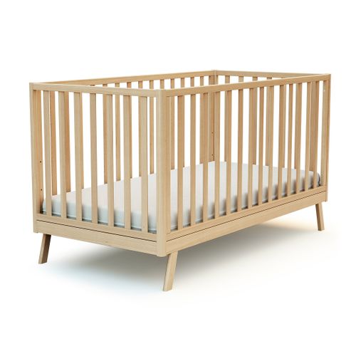 Lit Cabane Bébé Évolutif En Bois Confort Hêtre Verni 70 X 140 Cm
