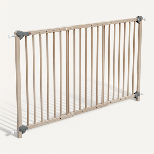 Barrière De Sécurité Bébé Extensible En Bois Hêtre Brut 150 Cm Lokee