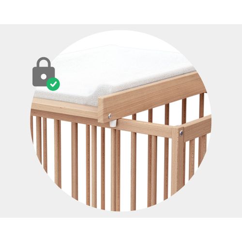 Plan à Langer Amovible Pour Lit Bébé En Bois Mona Hêtre Verni 60 X 120 Cm