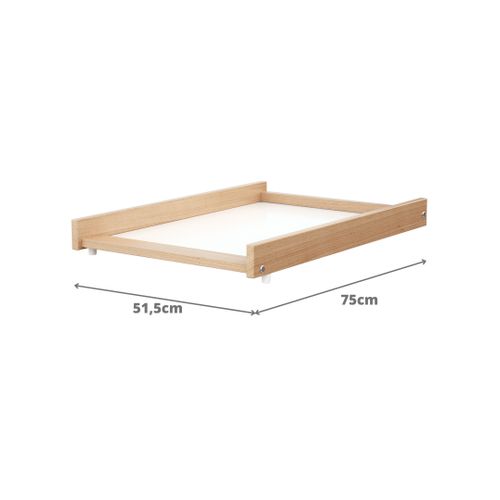 Plan à Langer Amovible Pour Lit Bébé En Bois Mona Hêtre Verni 60 X 120 Cm