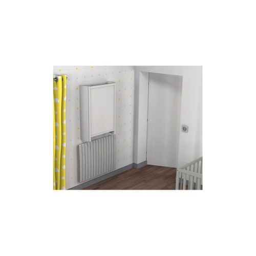 Table à Langer Murale Relevable Blanche Hdf, 2 Étagères, Gain De Place