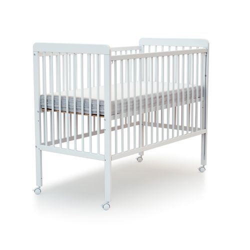 Lit Bébé Coulissant En Bois Avec Matelas En Bois Livo Blanc 60 X 120 Cm