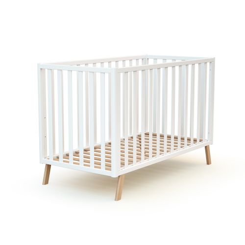 Lit Bébé Évolutif En Bois Kasa Blanc 60 X 120 Cm